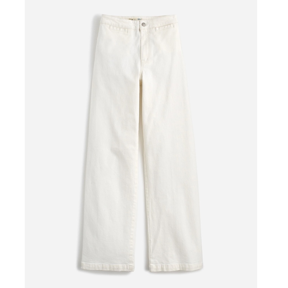 NWT Madewell The Curvy Emmett Wide-Leg Jean in Tile White: Welt Pocket Edition